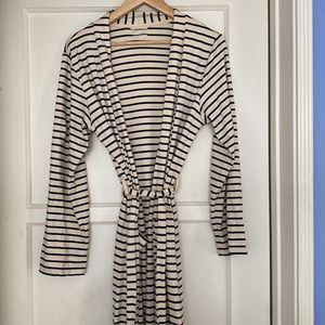 Lands End Striped Cotton Bathrobe